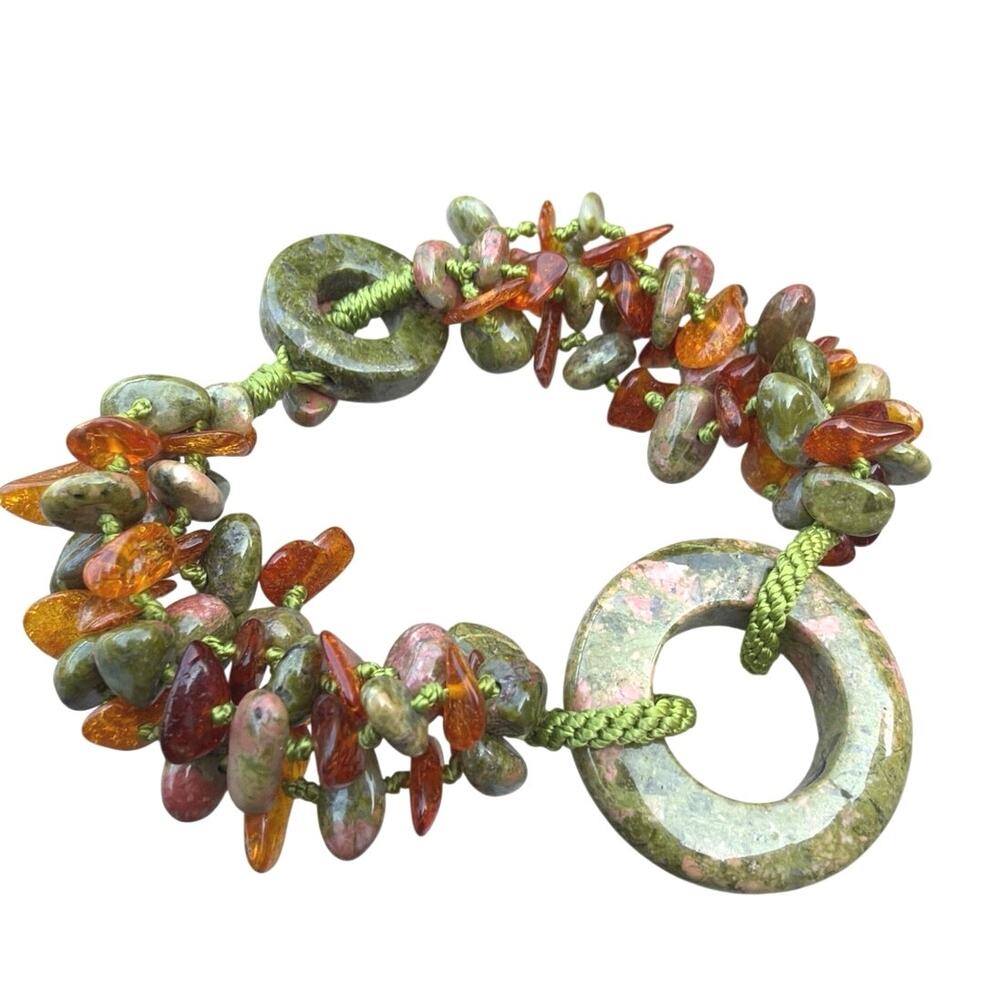Sajen multi-strand gemstone toggle bracelet